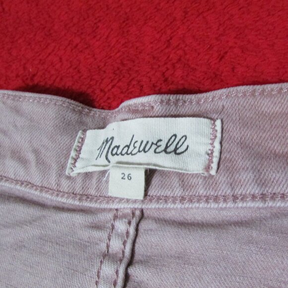 Madewell High Rise Garment Dyed Mauve Shorts - Stretch - Picture 6 of 7